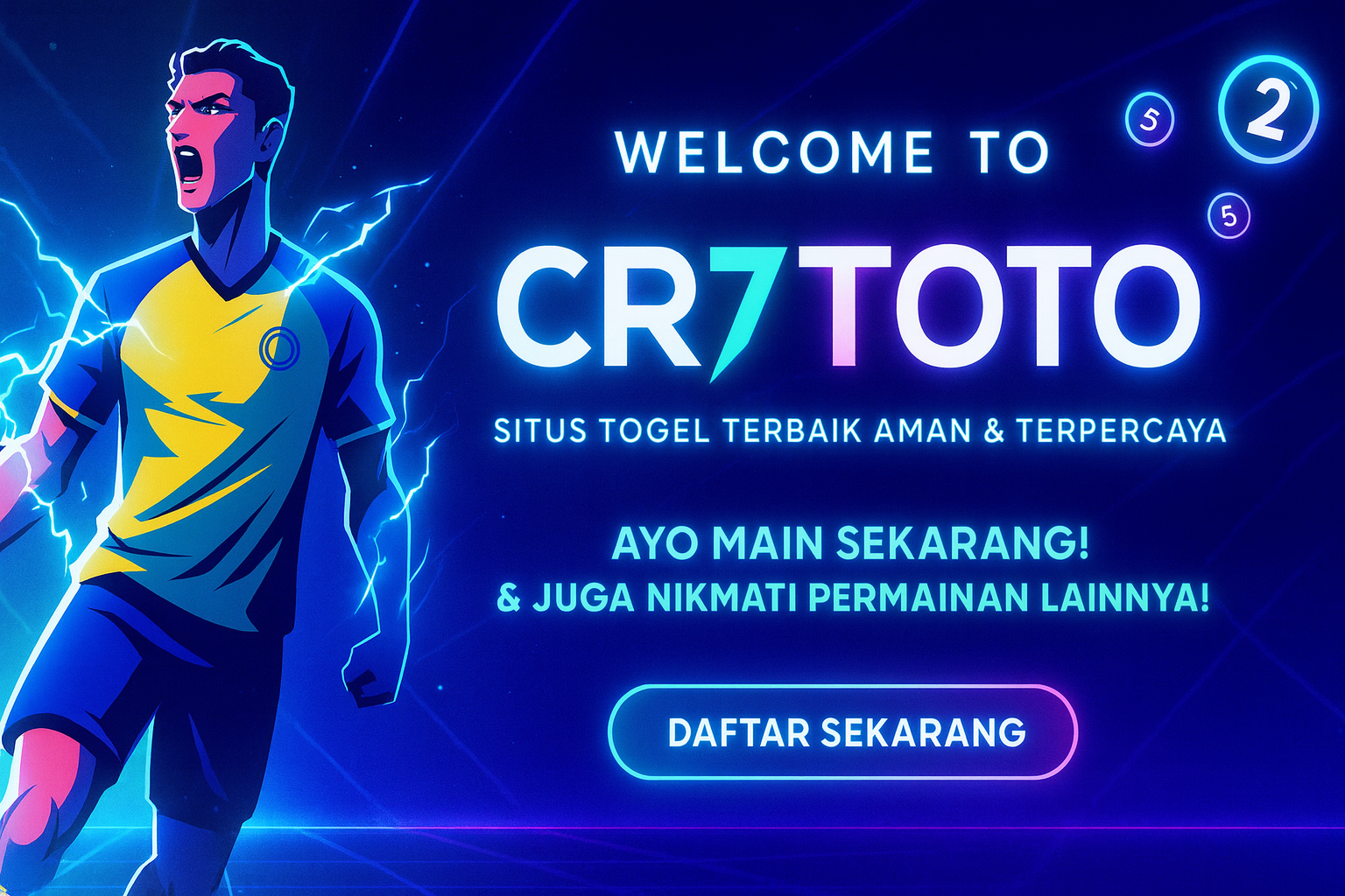 Banner CR7TOTO dengan promosi dan tampilan aplikasi
